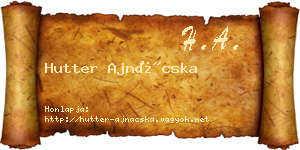 Hutter Ajnácska névjegykártya