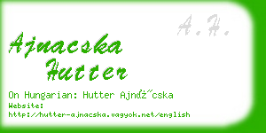 ajnacska hutter business card